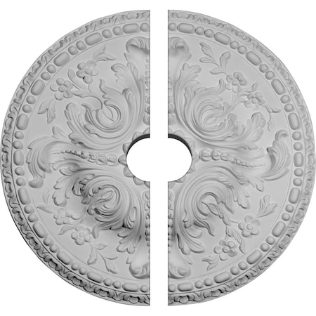 Ekena Millwork Amelia Ceiling Medallion, Two Piece (Fits Canopies up to 3 1/2"), 19 5/8"OD x 3 1/2"ID x 3/4"P CM20AM2-03500